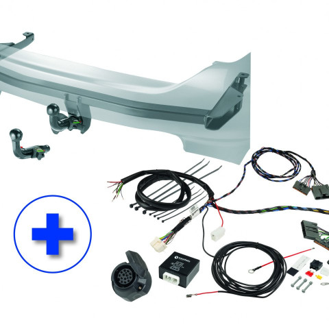 Westfalia KIT: Avtagbar dragkrok (litet, horisontellt system) (A50) inkl. Elsats